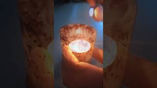 Création artisanale : La magie d’un photophore en cire fait main 🕯️✨ #diy #decorationinterieure