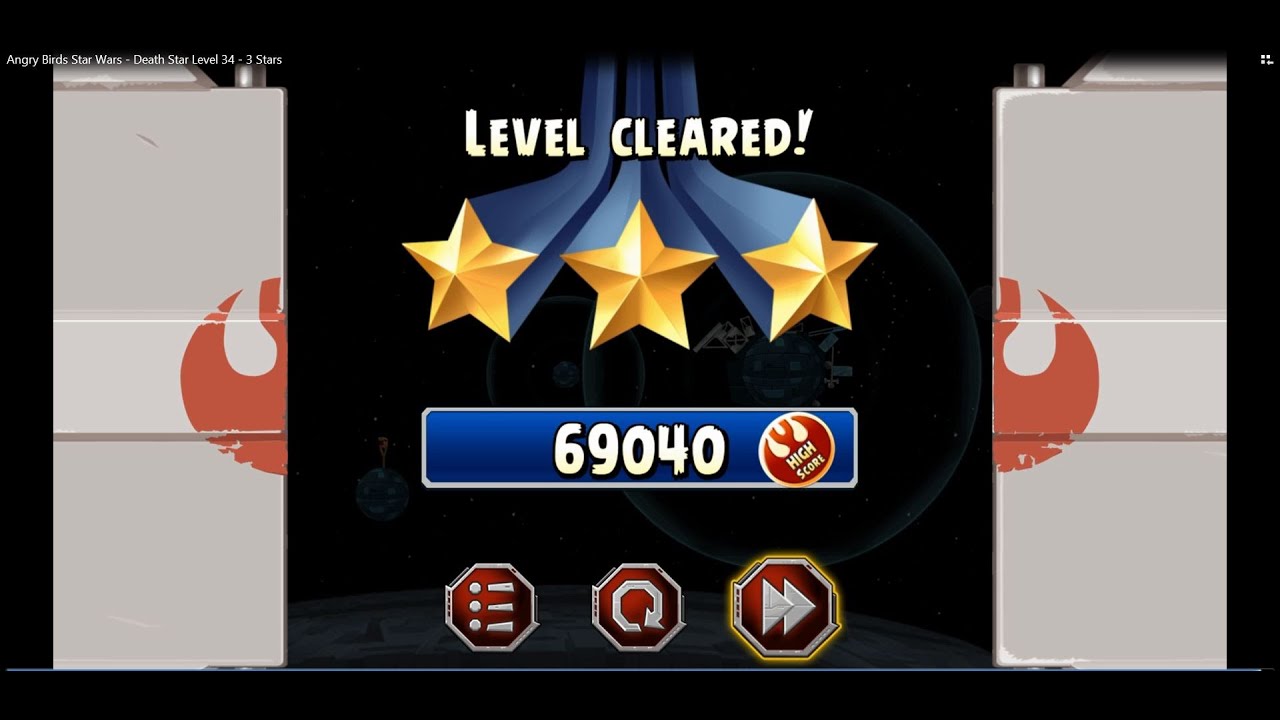 Angry Birds Star Wars - Death Star Level 34 - 3 Stars