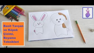 Çok Kolay Sevimli Tavşancık Ve Köpekcik Nasıl Çizilir - How To Draw A Simple Rabbit And Dog