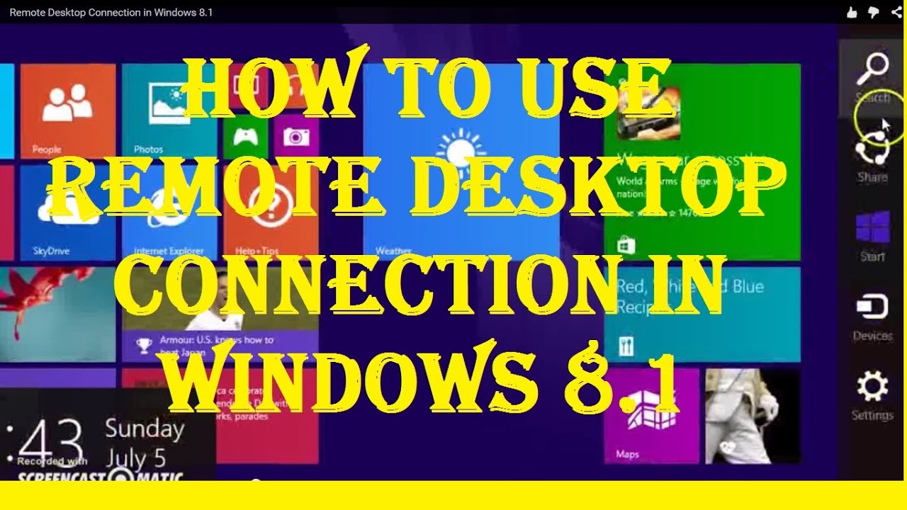 Windows 8.1 - Remote Desktop Connection