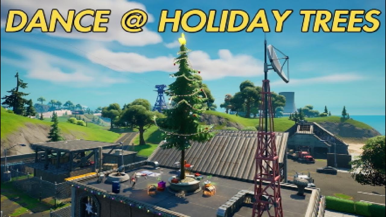 Fortnite* Dance at different Holiday Trees, Operation Snowdown Chapter 2 Season 5.