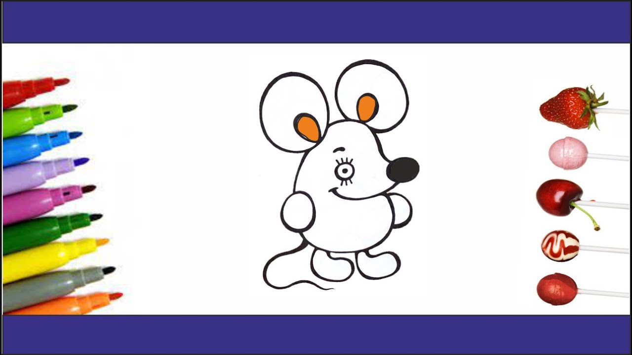 Draw Raton Es HOW TO DRAW THE MOUSE CÓMO DIBUJAR EL RATÓN КАК НАРИСОВАТЬ МЫШКУ - YouTube