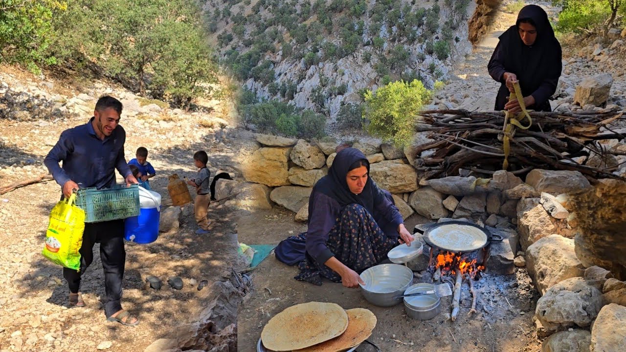 Nomadic life | Preparing firewood and baking local wholemeal bread in ...