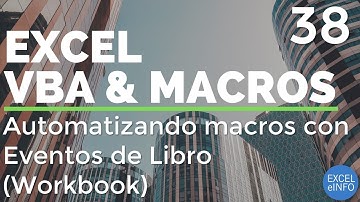 Curso Excel VBA y Macros - Cap. 38 - Automatizando macros con Eventos de Libro o Workbook
