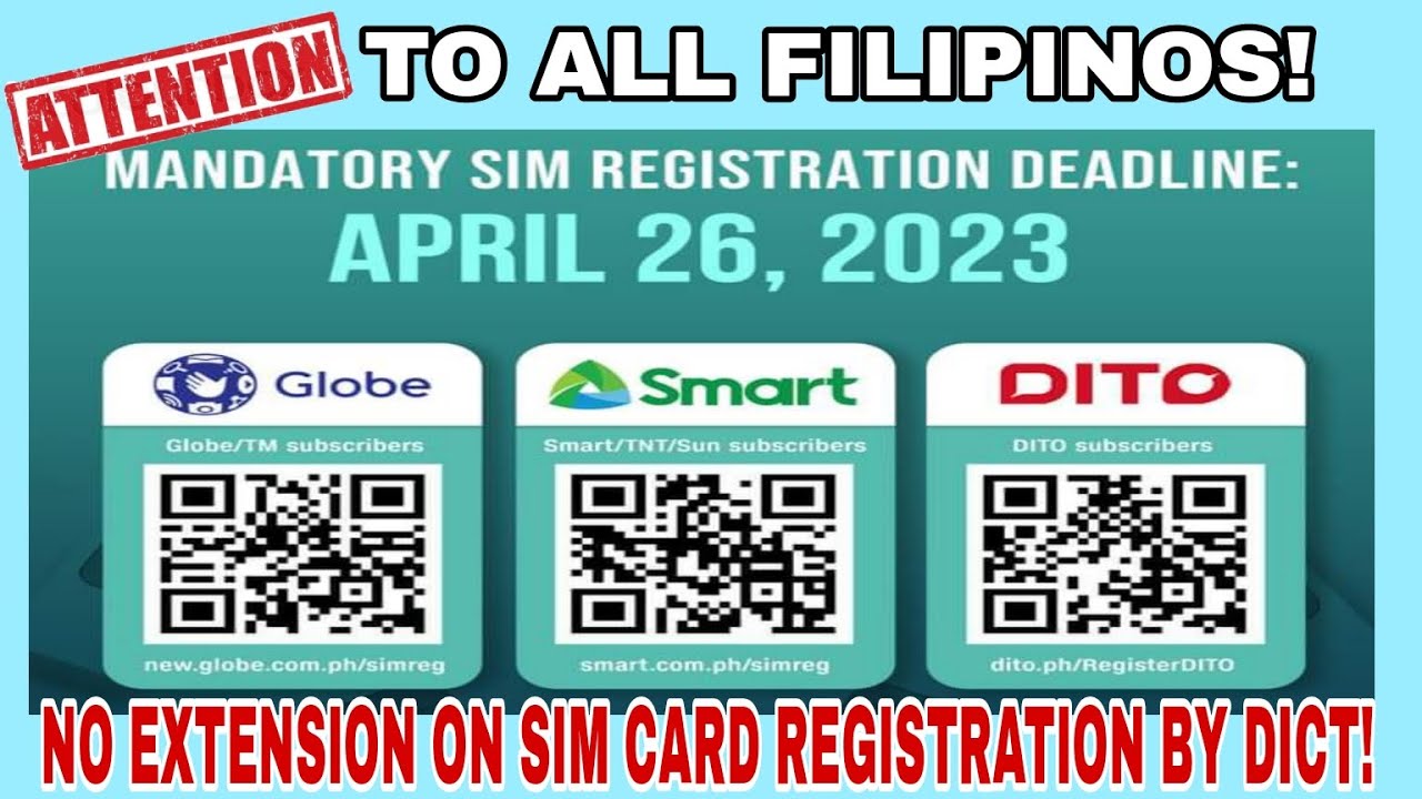 JUST IN! SIM CARD DEADLINE REGISTRATION ON APRIL 26,2023DICT NO