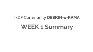 Week 1 Summary