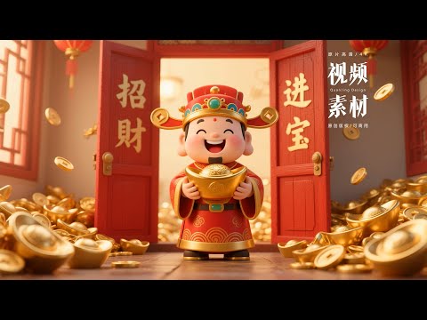 可商用视频素材｜迎财神恭喜发财招财进宝新年贺岁led背景 #视频素材 #迎财神 #恭喜发财 #led背景视频素材 #财神驾到