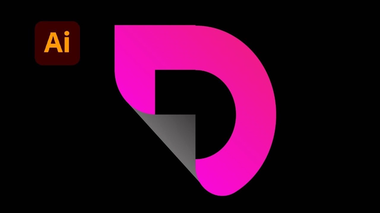 Letter D logo design in illustrator / Modern D letter Logo Design / illustrator Tutorial