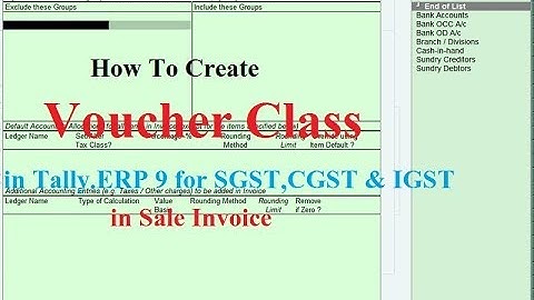 How to Creating Sales Voucher Class (Inclusive of Tax) - "" Hindi "