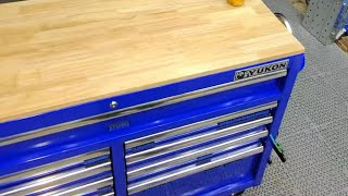 Toolbox tour my 46” Yukon 9 drawer mobile workbench!