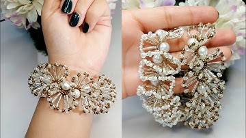 ✨ DIY Beaded Flower Bracelet Tutorial | Handmade Crystal & Pearl Bracelet Making ✨
