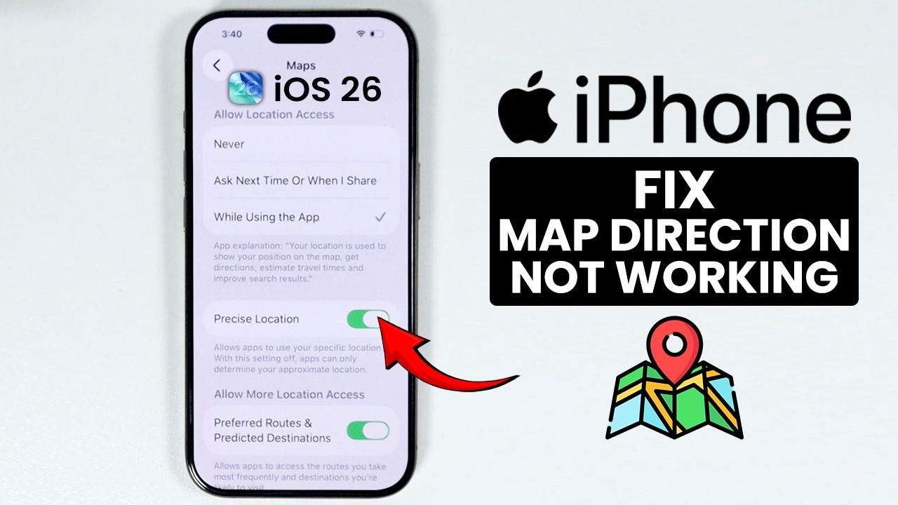 iOS 26 - Apple Maps Directions not Working on iPhone (FIXED) - YouTube