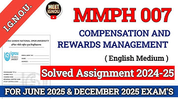 MMPH 007 Solved Assignment 2024-25 | Compensation and Rewards Management | #mmph007_assignment #mmph