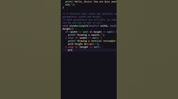 Use required and ? for named parameters in Dart