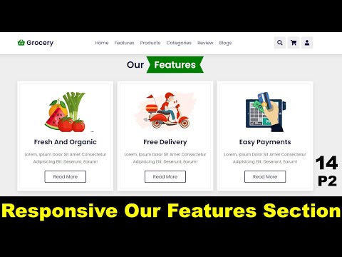 Build a Responsive Our Features Section using HTML CSS, How to create a ...