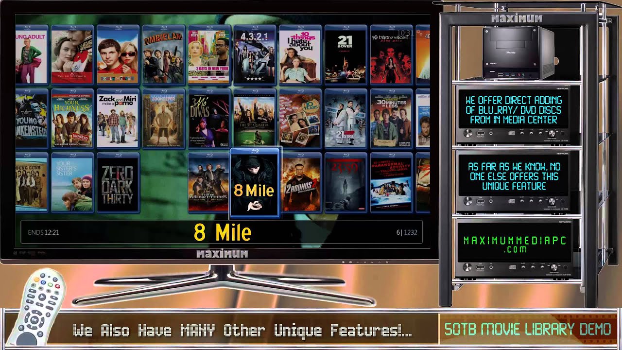 MaXiMuM Media PC Demo - 50TB Movie Library