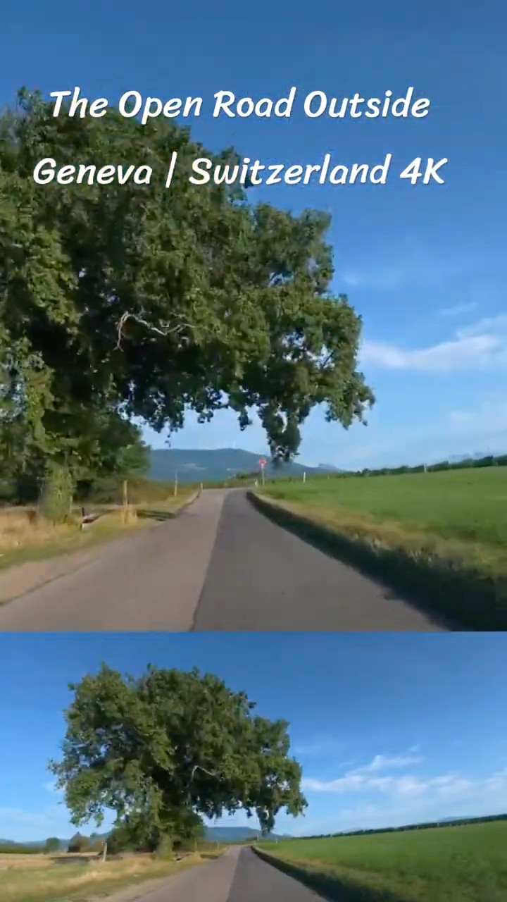 Geneva countryside in late summer 🇨🇭 one lane, two fields, zero traffic #Geneva #Switzerland #4K