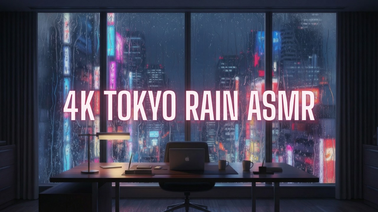 Tokyo Luxury High-Rise Rain 🌧️ 8 Hours Calming Night Ambience for Focus and Sleep
