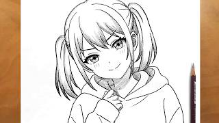 How to Draw a Cute Anime Girl Step by Step | Easy Anime Drawing Tutorial screenshot 3