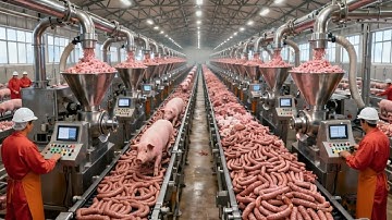 Inside the Pork Processing Factory: From Farm to Sausages & Ham (Full Process)