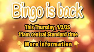 First BINGO game 1/2/25 🕙 11am #bingofun #bingo #knitting #crochet #bingolife screenshot 5