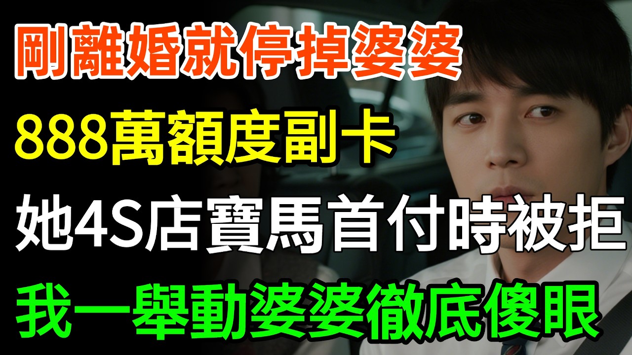 剛離婚就停掉婆婆888萬額度副卡，她在4S店付200萬寶馬首付時被拒，我冷笑一舉動婆婆徹底傻眼！#故事分享 #家庭 #婆媳