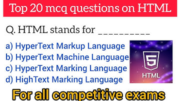 Top 20 mcq on HTML | html mcq questions and answers | html mcqs
