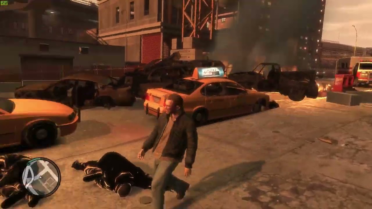 GTA4 - Wonderful Car Pile-up Explosions