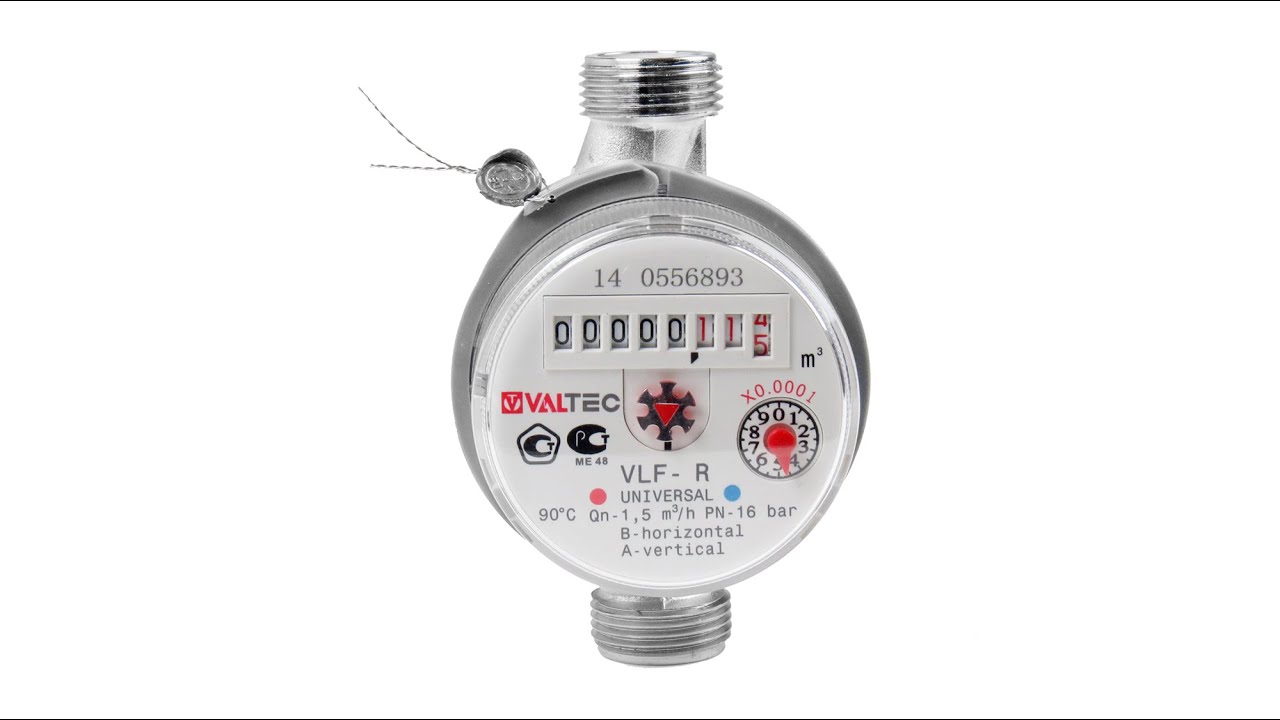 Счетчик воды VALTEC VLF-R-L (110 мм) без сгонов универсальный - YouTube