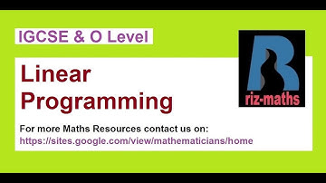 IGCSE & O level:  Linear programming