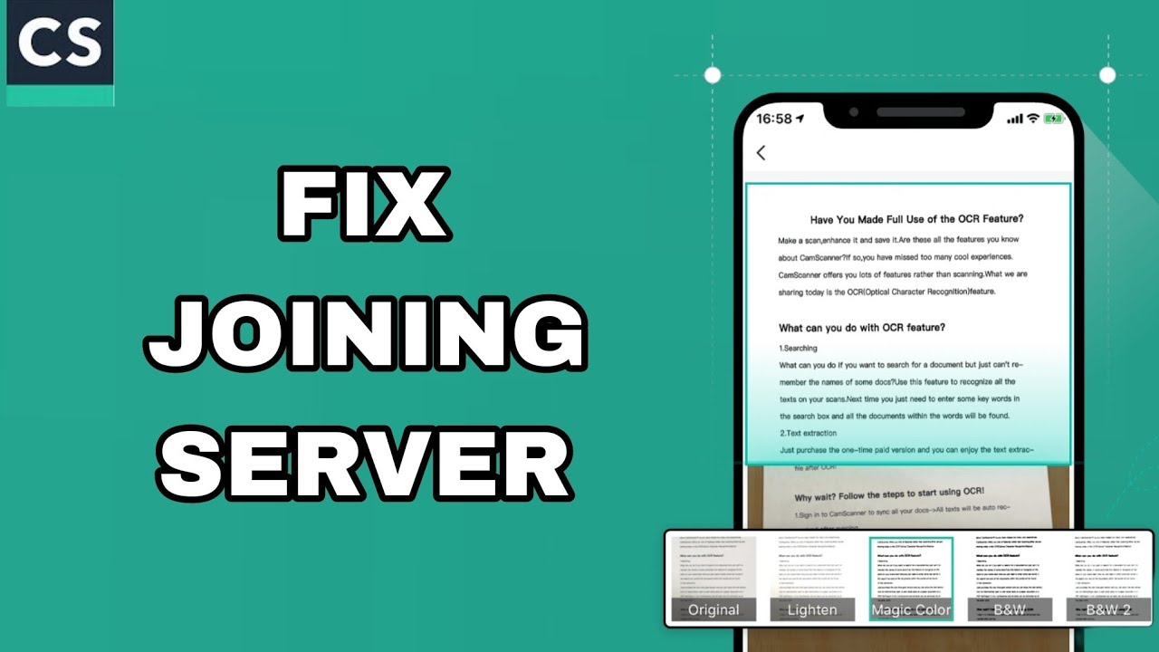 How To Fix And Solve Joining Server On CamScanner App | Final Solution ...