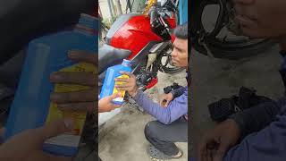 tvs TRU4 Synthetic engine oil change TVS raider 125 cc engine oil change #tvsraider #tvsracing