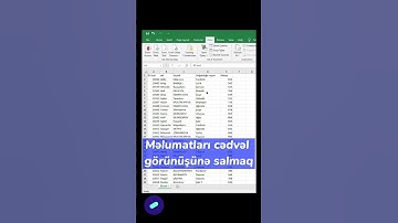 Məlumatları cədvəl görünüşünə salmaq qısayolu |İNNAB| #exceltips #quicktips #shorts