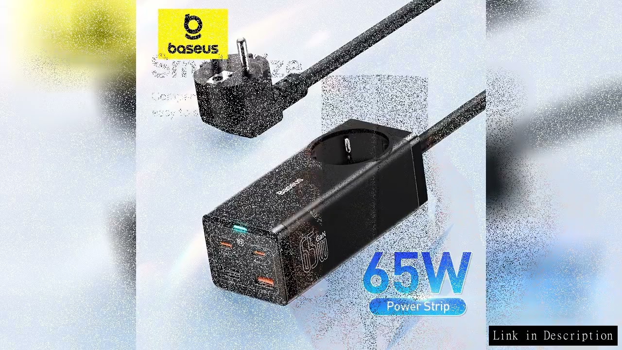 Baseus 65W GaN Charger Power Strip 4 ports Desktop Adapter Fast Charging Station For iPhone 15 14 13