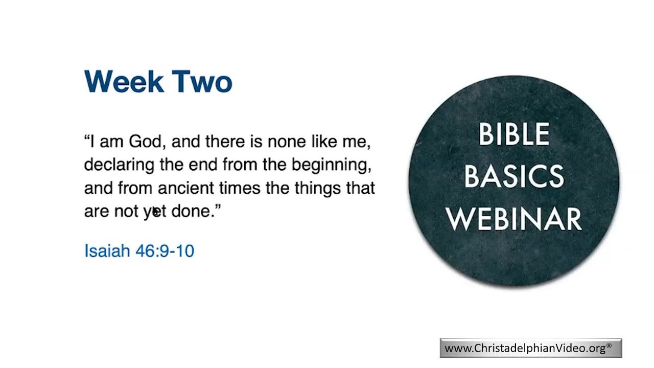Bible Basics Webinar Part 2: 'I Am God'