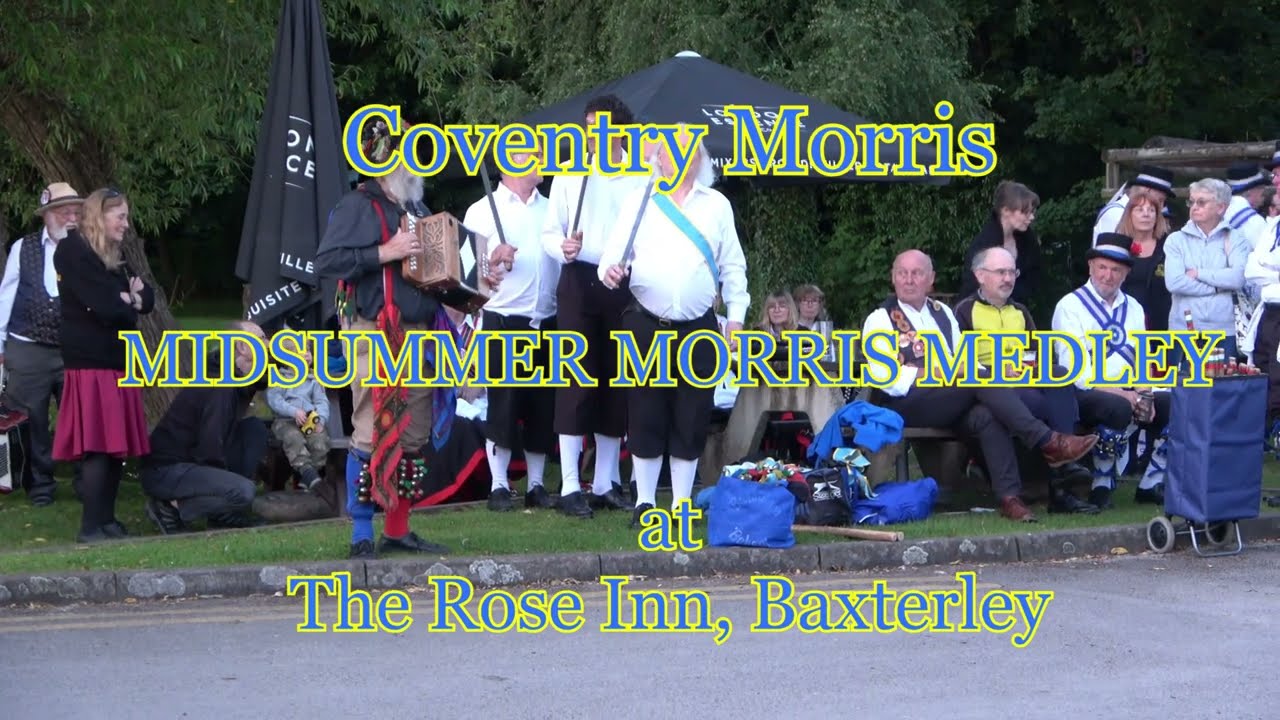 Coventry Morris Men dance at The Rose Inn Baxterley