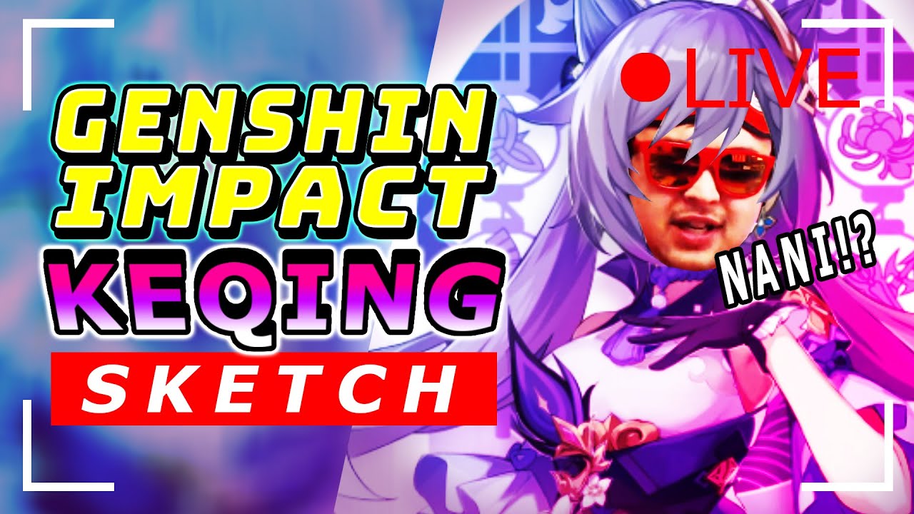 🔴LIVE: Sketching KEQING from Genshin Impact | Manga Anime Waifu Sketch
