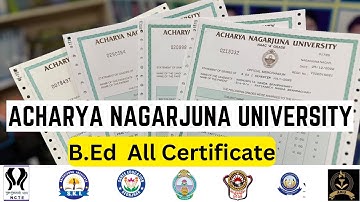 B.Ed All Certificate ll Acharya Nagarjuna University l କ