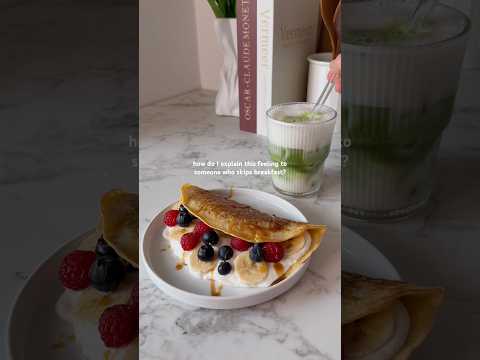 Oat protein pancake + iced protein matcha🥞🍵 #highprotein #breakfast #pancake #matcha