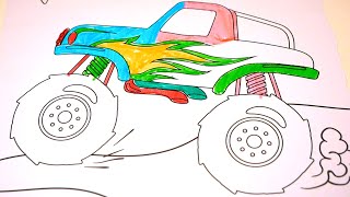 drawing Big Truck | Learn Coloring Big Truck step by step #drawing #coloring #painting #trucks