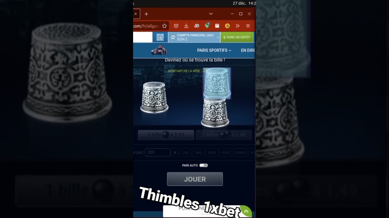 Thimbles 1xbet astuce