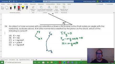 2.1-54 Acceleration and Forces of an Object Sliding Down a Frictionless Plane