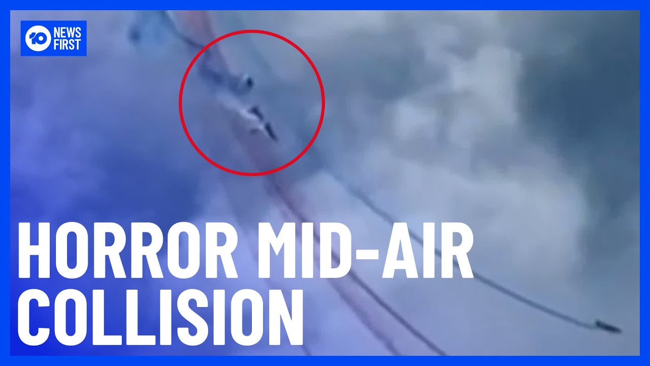 Shocking Moment Two French Jets Collide Mid-Air Before Plunging | 10 News First
