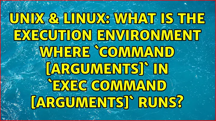 What is the execution environment where `command [arguments]` in `exec command [arguments]` runs?