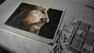 Realistic Oil Pastel Drawing of Jesus