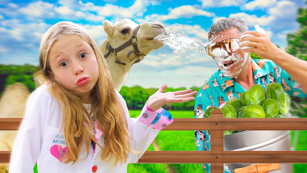 Nastya cố gắng làm y tá cho động vật quý hiếm. Nastya và những câu chuyện với động vật