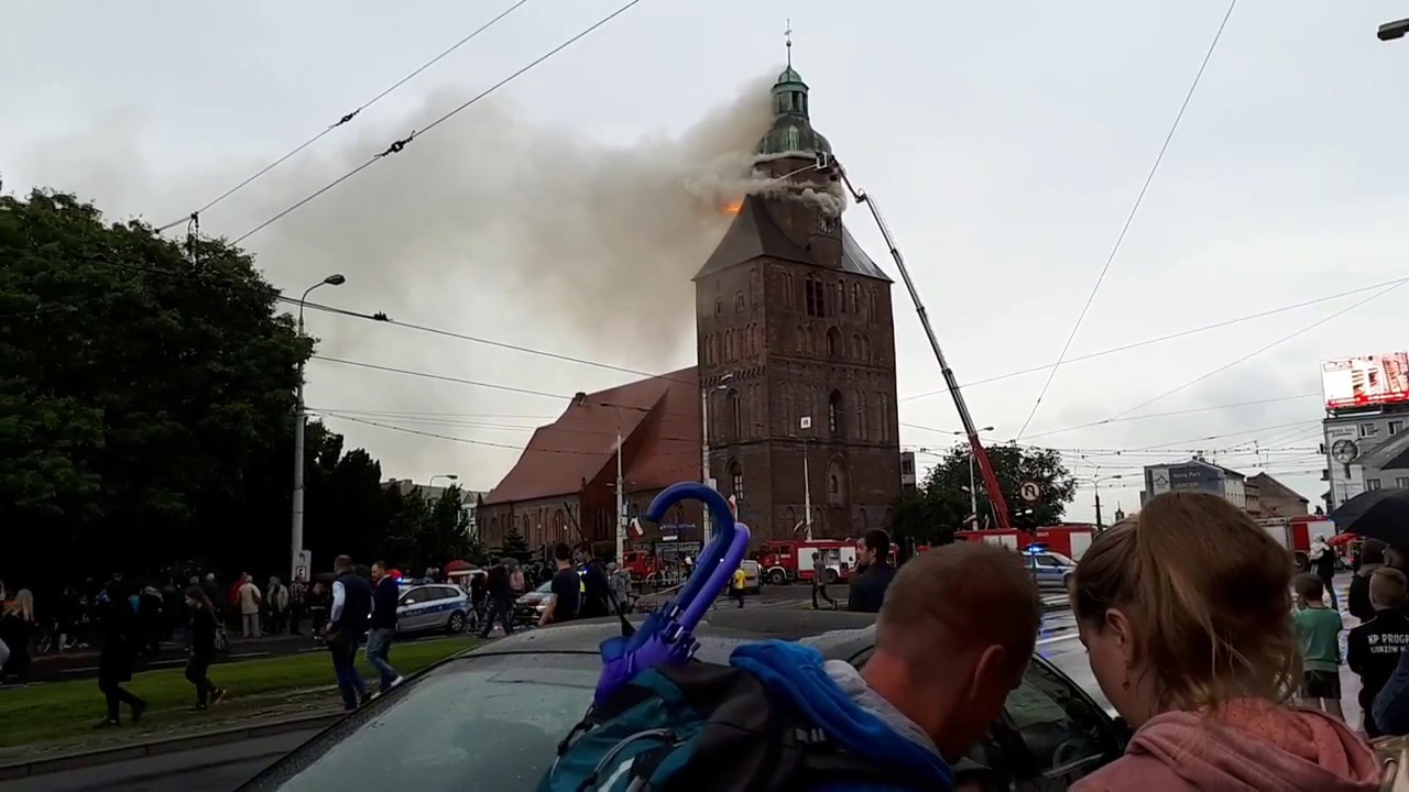 Pożar katedry w Gorzowie  01.07.2017, 2