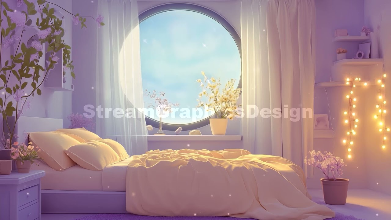 Animated Background | Pastel Cozy Bedroom | Dreamy Lofi Vibes | Twitch, VTuber, Stream, Loop