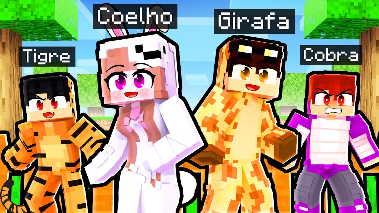 10 AMIGOS ANIMAIS em APENAS UM BLOCO no MINECRAFT!