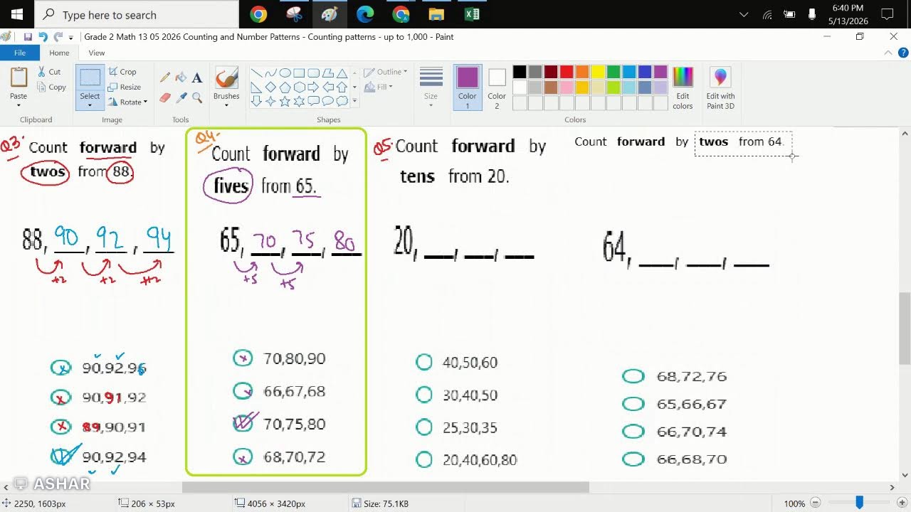 Math, Grade 2, Counting and Number Patterns - YouTube
